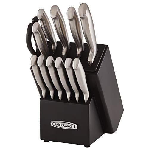 Farberware Self-Sharpening 13-Piece Knife Block Set with EdgeKeeper Technology, Black - 5191608