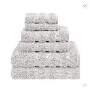 American Soft Linen Luxury Turkish 6 Piece Towel Set, 100% Cotton Soft Absorbent Bath Towels for Bathroom