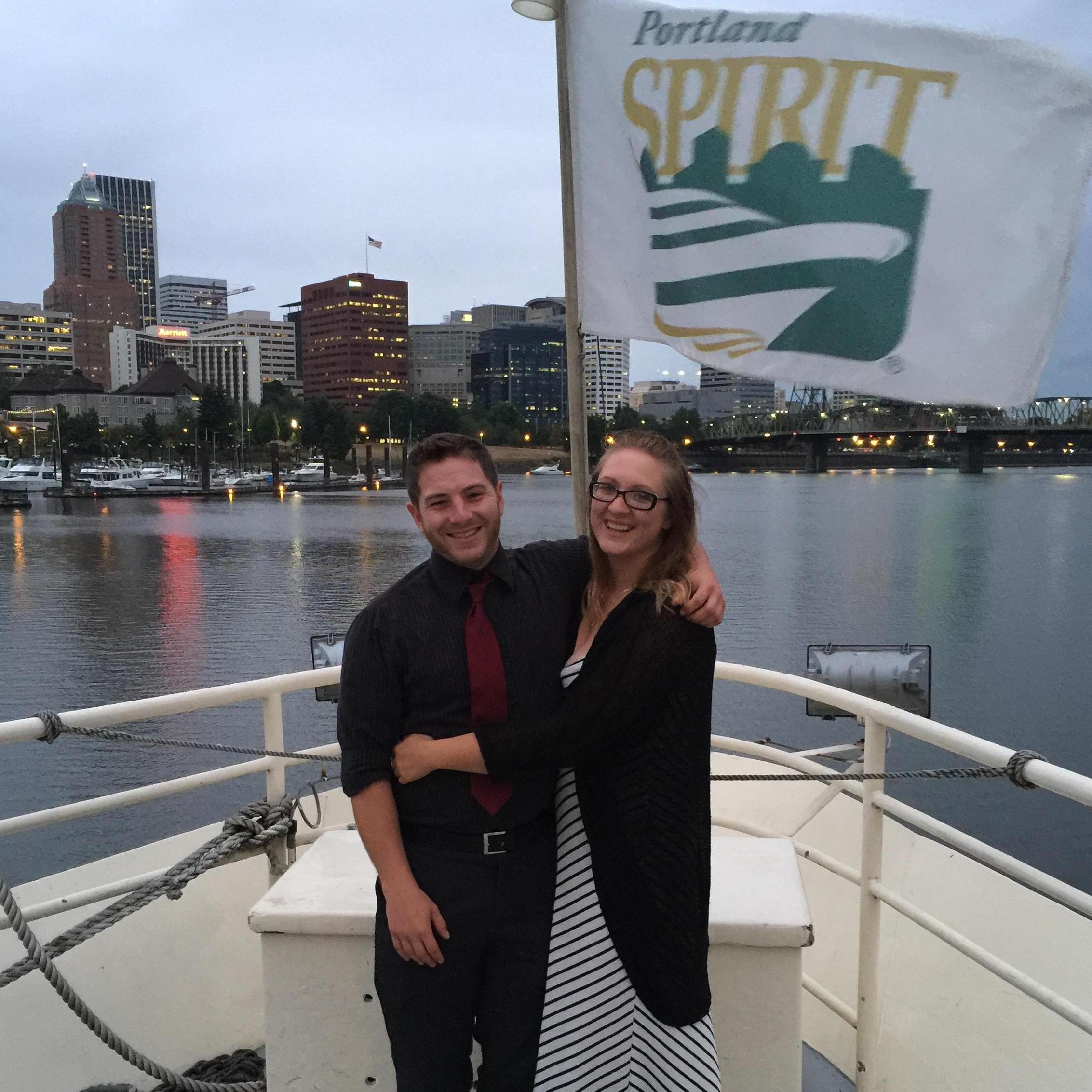 Celebrating 6 months of dating on the Portland Spirit dinner cruise.