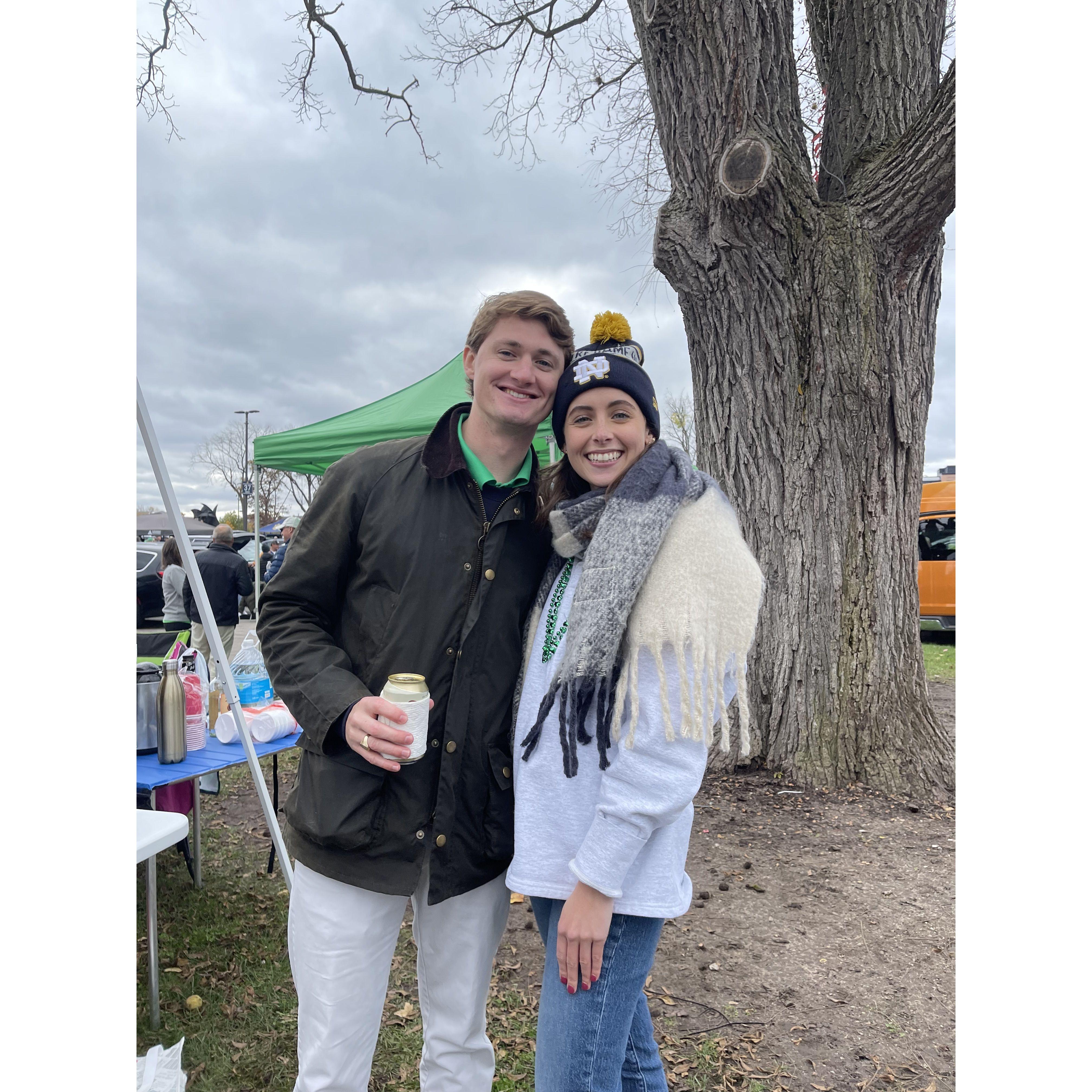 Some of our favorite times together spent tailgating Notre Dame football!