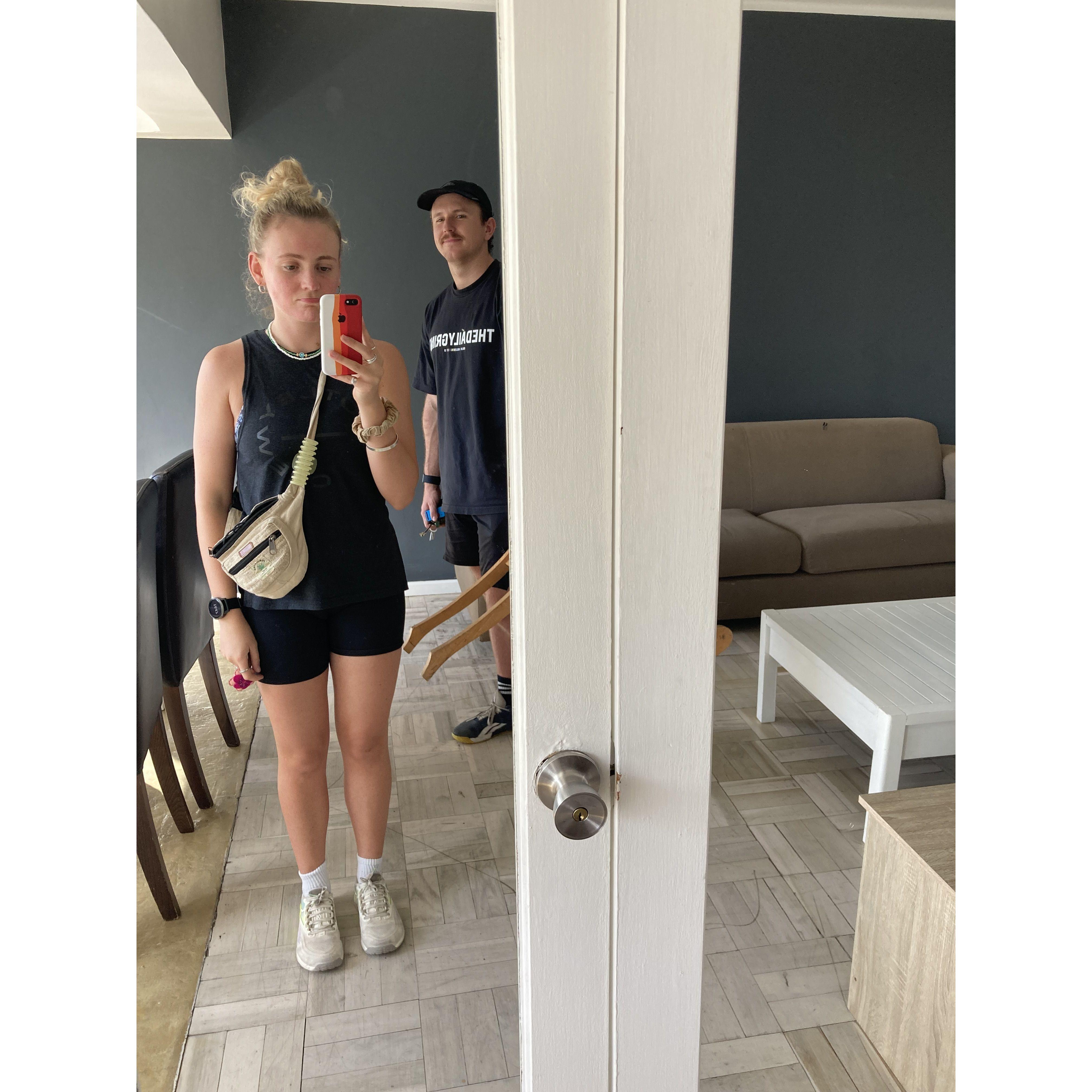 Saying good-bye to our first apartment together.
