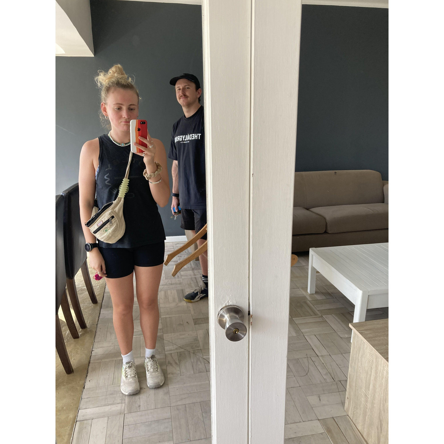 Saying good-bye to our first apartment together.