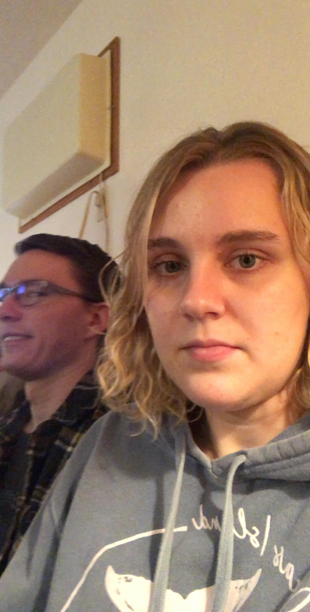 Megan has no idea where she took this but is impressed with Cam's side-eye (December 2018)