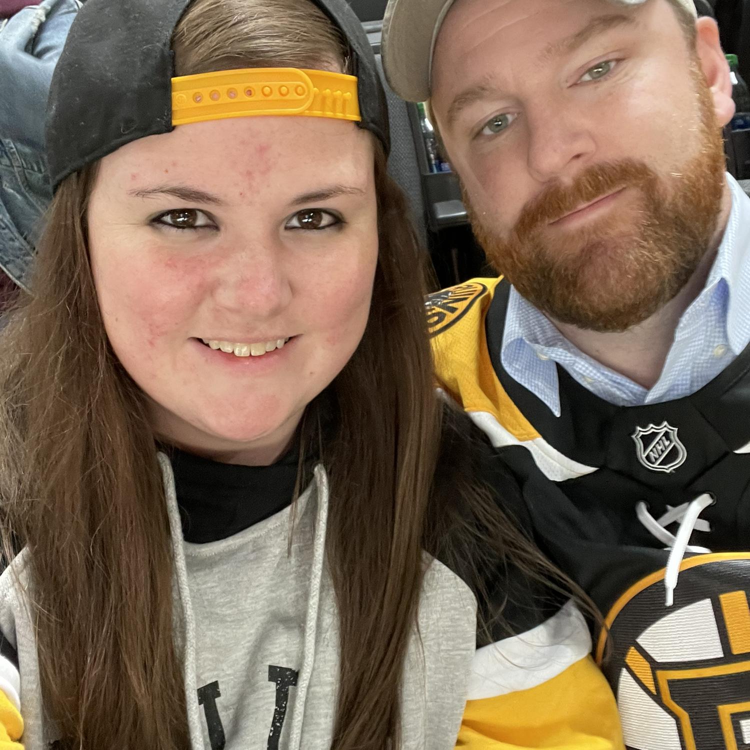 Celebrating my birthday with a Bruins game.