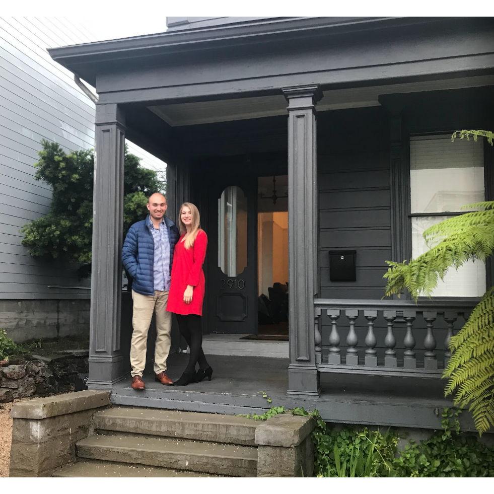Standing on the steps of the historical house Nick lived in in San Francisco, ready for his work's holiday party. The house was built during the Civil War! December 2019