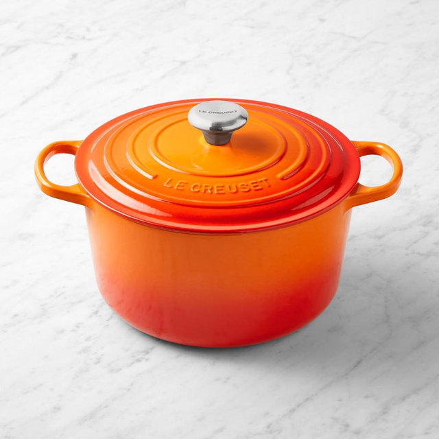 Le Creuset Enameled Cast Iron Signature Deep Round Oven, 6 1/2-Qt., Flame