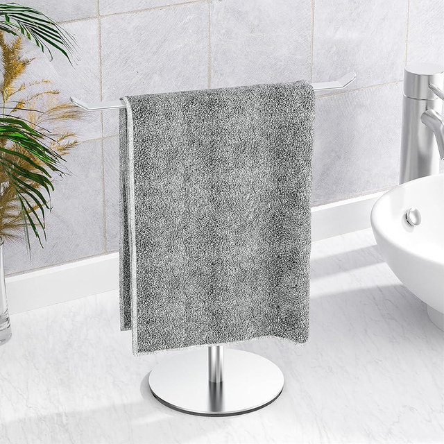 Towel Rack T-Shape Hand Towel Holder for Bathroom,Headband Holder Organizer and Bathroom Towel Racks,Kitchen Towel Rack Silver Hand Towel Holder