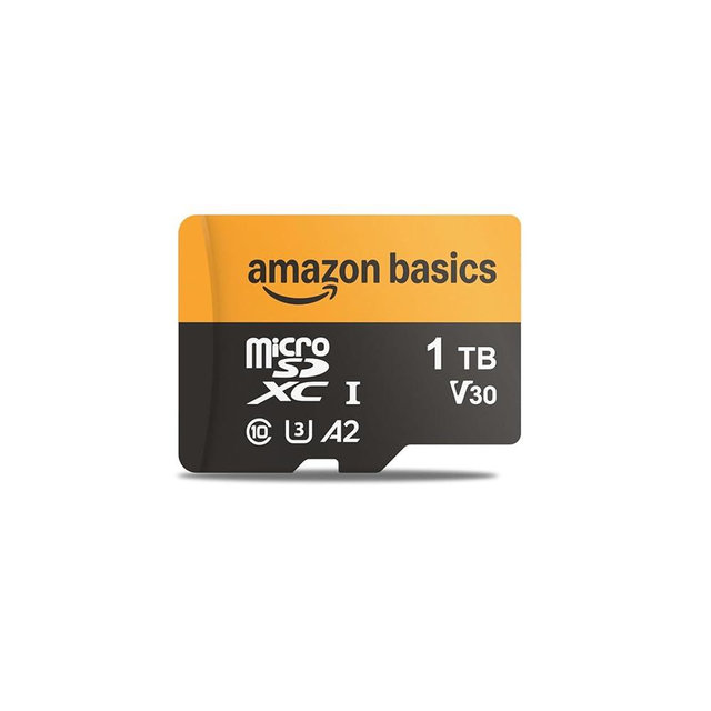 Amazon Basics 1TB microSDXC Card with Adapter, Read Speed Up to 200MB/s, 1-Pack
