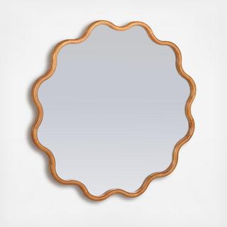 Roxy Wavy Scalloped Round Mirror