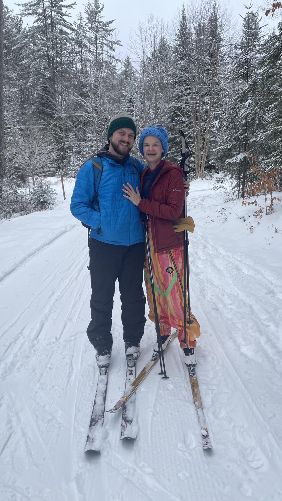 Emily's first time on skis.  New Hampshire, December 2021.