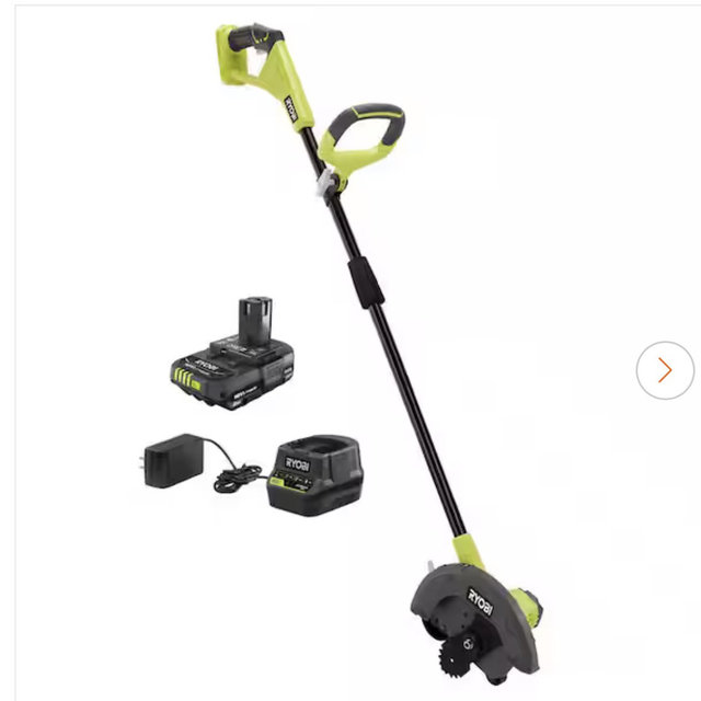 RYOBI ONE+ 18V 9 in. Cordless Battery Edger with 2.0 Ah Battery and Charger P2310