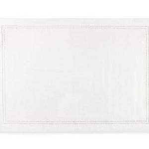 Linen Double Hemstitch Place Mats, Set of 4, White