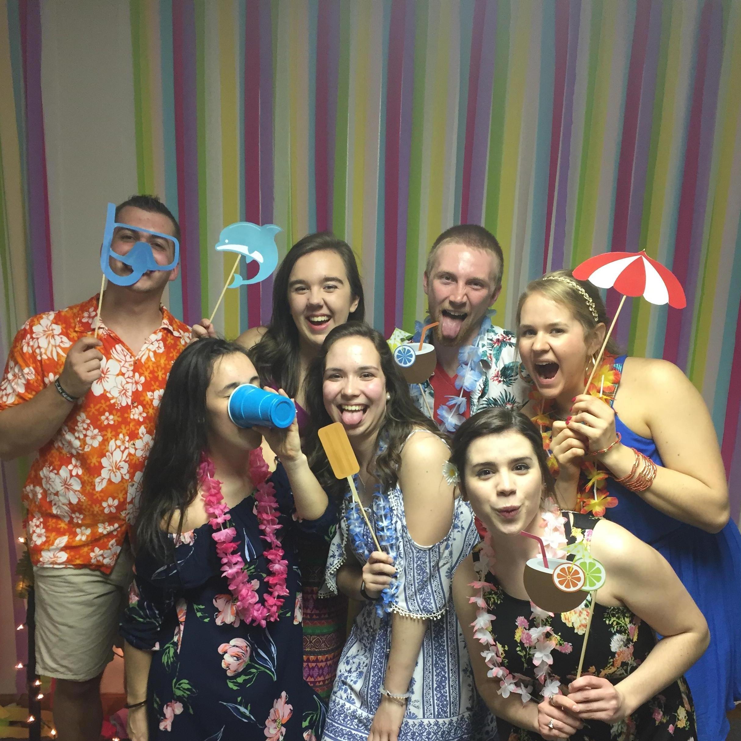 This picture was taken of the planning team for the H2O Luau. This is where we became better friends and how a relationship sparked.