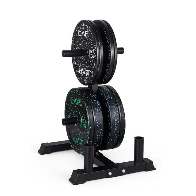 CAP 2-inch Olympic Bumper Plate Weight Set | 100-370 lbs | Multiple Colors | Storage Rack Optional