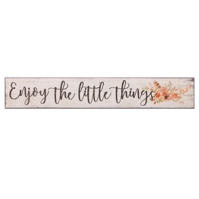6"x36" Enjoy The Little Things Rustic Wood Wall Art White - Patton Wall Decor