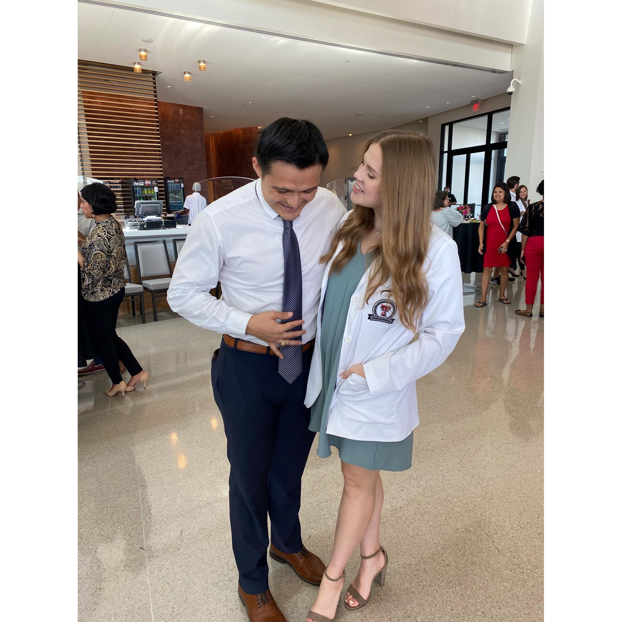 My whitecoat ceremony was great because both of our outfits were repeats from his whitecoat ceremony.