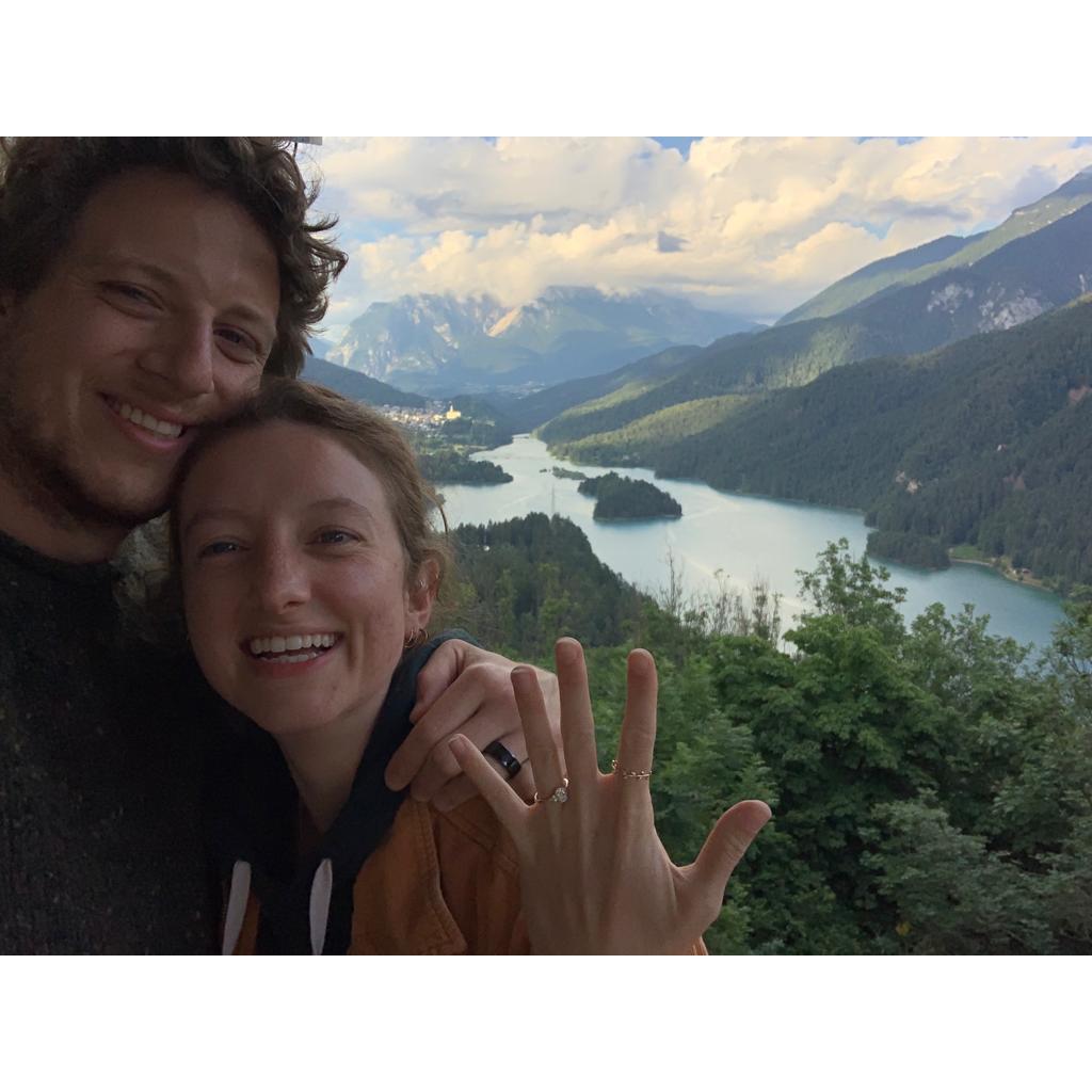 Sam proposed in the mountains of northern Italy, in Pieve di Cadore