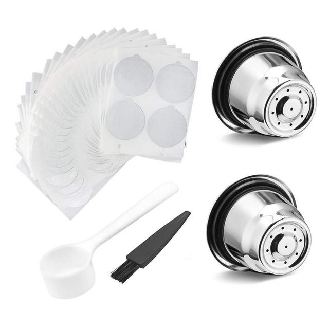 Refillable Coffee Capsules Cup Stainless Steel Nespresso Pods Compatible with Nespresso Machines