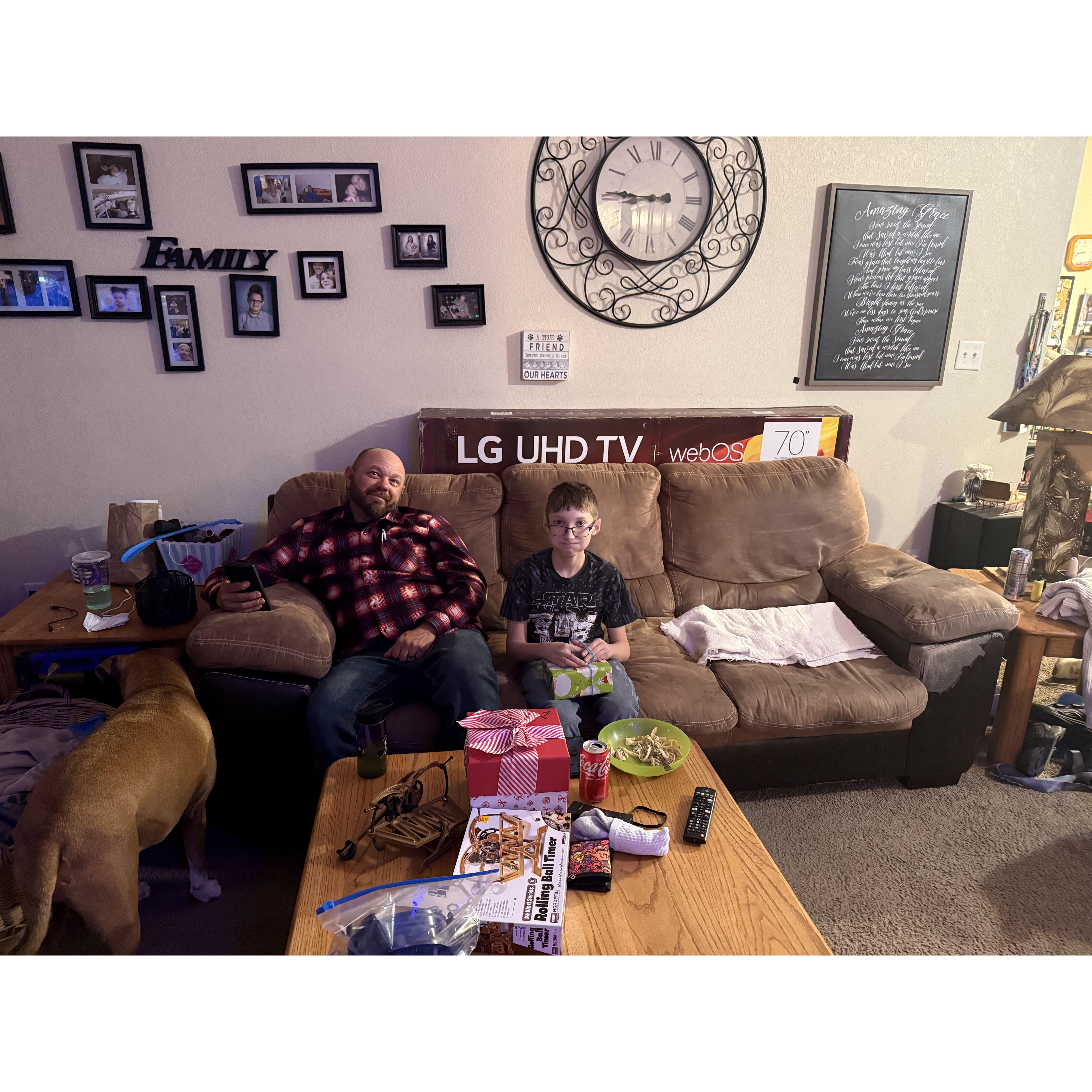 Christmas with my younger son Kaleb