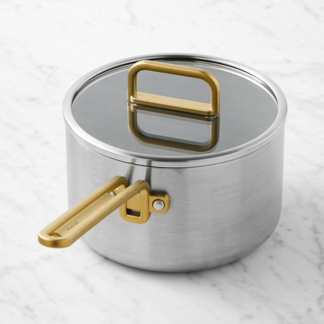 GreenPan™ Stanley Tucci™ Stainless-Steel Ceramic Nonstick Saucepan, 4-Qt.