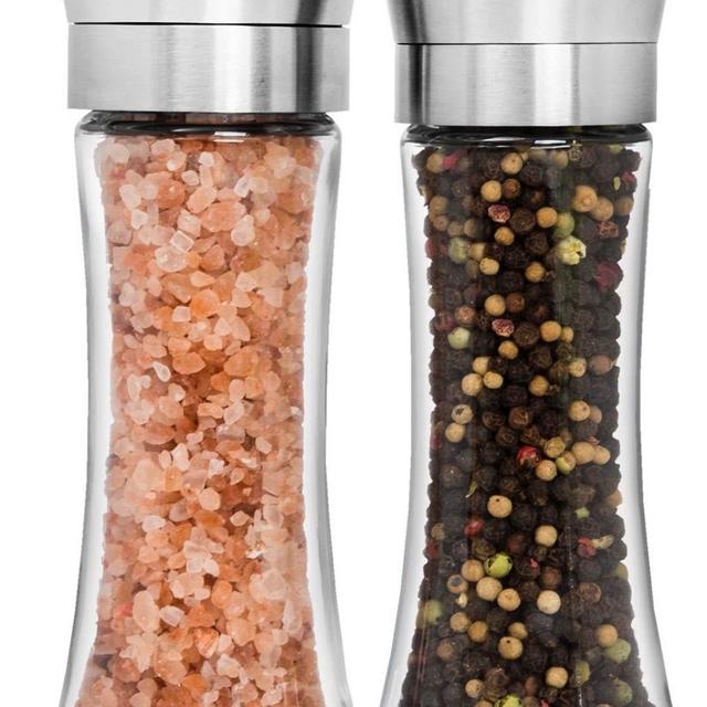 HOME EC Premium Stainless Steel Salt and Pepper Grinder Set of 2 - Adjustable Ceramic Sea Salt Grinder Pepper Grinder - Tall Glass Salt and Pepper Shakers - Pepper Mill Salt Mill W/Funnel Ebook