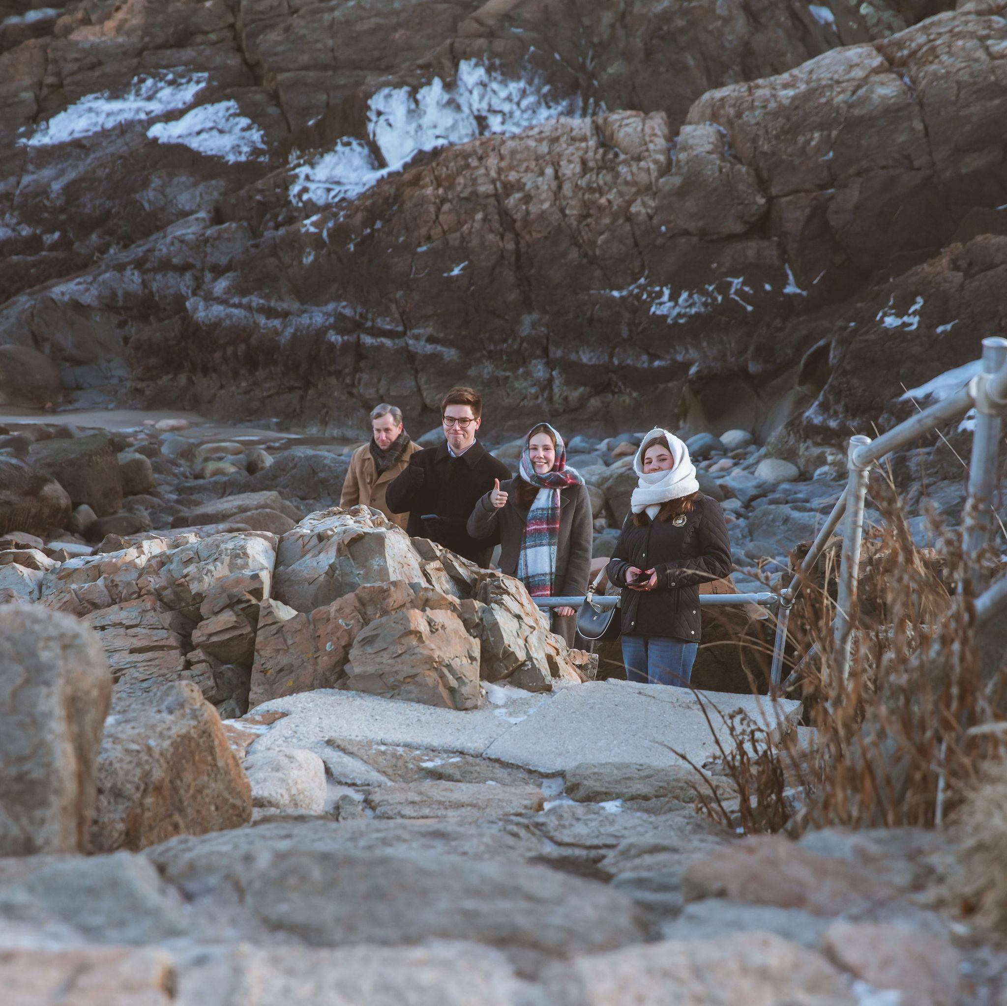 the fam in the cold @ the proposal haha