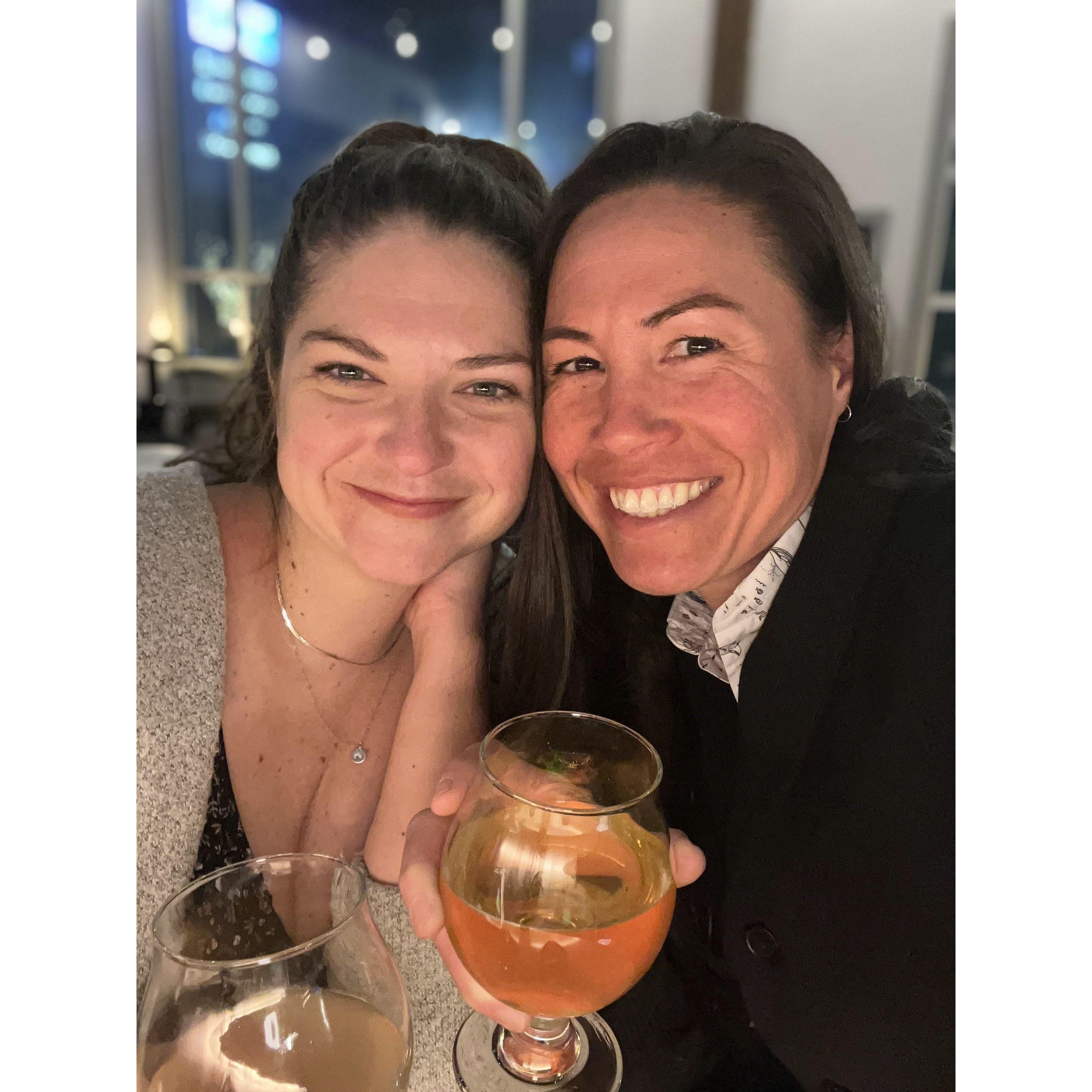 Celebrating our anniversary with delicious food and drinks