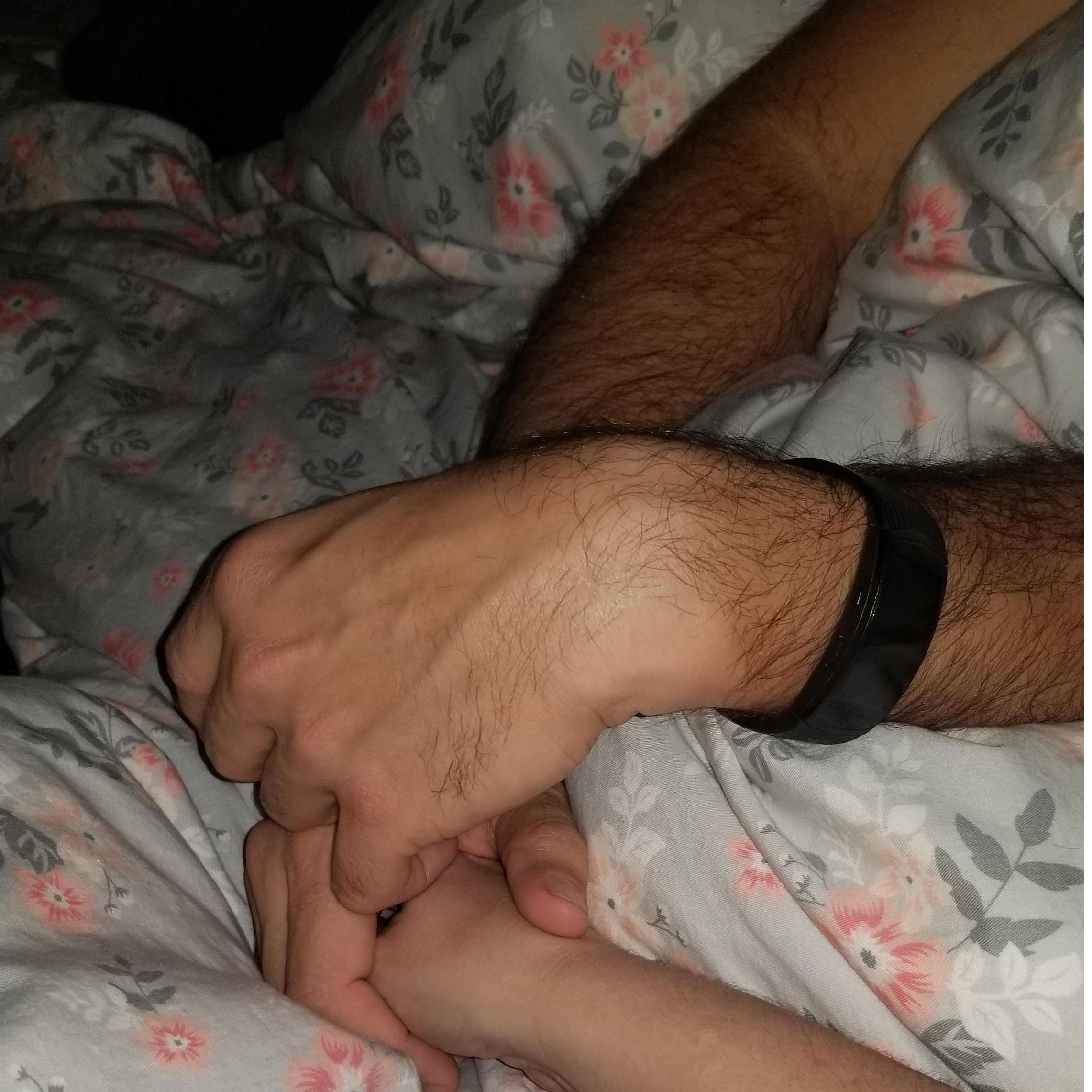 He fell asleep like this <3