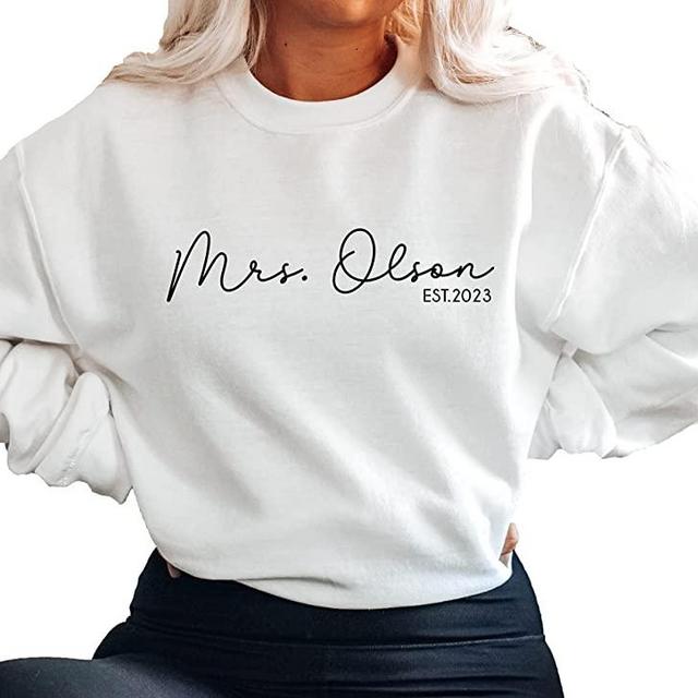 Mrs Sweatshirt - Custom Mrs Sweatshirt - New Mrs - Honeymoon Pajamas - Wedding Gift - Future Mrs. Gift
