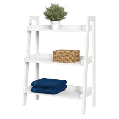 3 Tiers Ladder Bathroom Shelf White