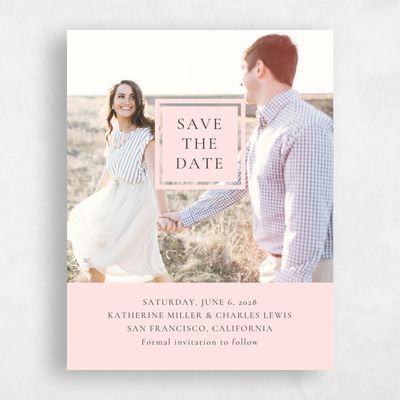Blush, Pink Wedding Save the Date - Potter Portrait