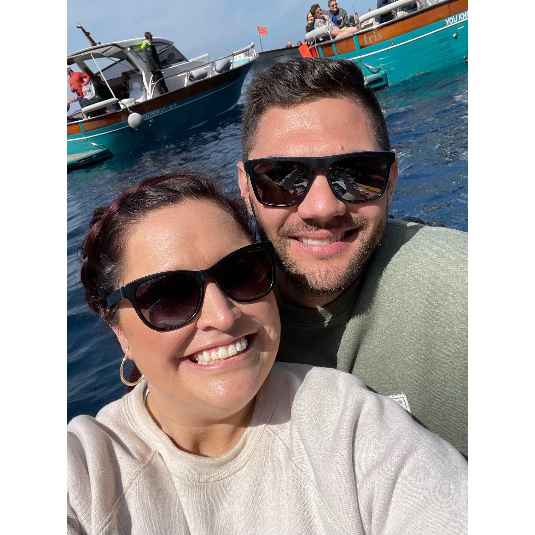 The best boat ride on the way to Capri, Italy.