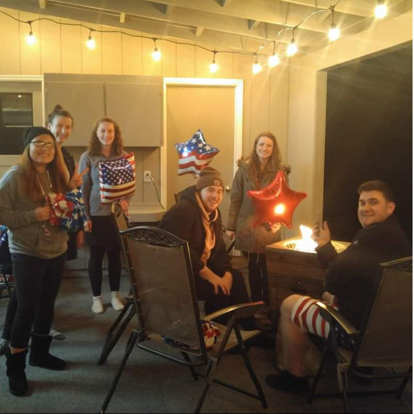 12 months later he came for Christmas. I threw him a surprise America themed bday party. His friends were late bringing him. They were late because James went to a jewelry store to buy my ring!