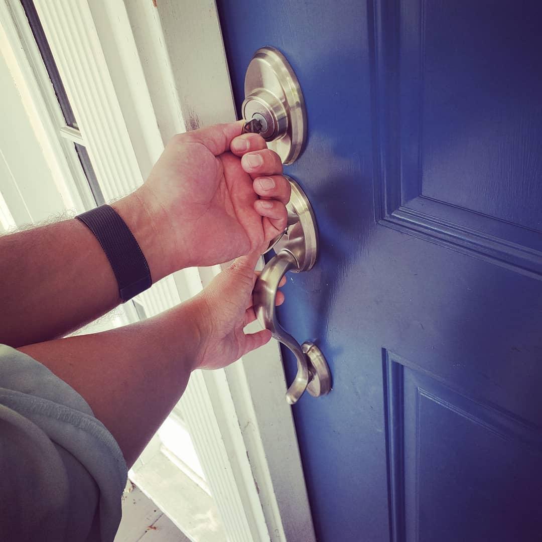 Walking into our dream house together for the first time