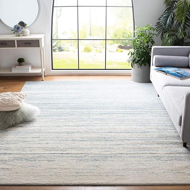 SAFAVIEH Adirondack Collection 9' x 12' Slate / Cream ADR113T Modern Ombre Non-Shedding Living Room Bedroom Dining Home Office Area Rug