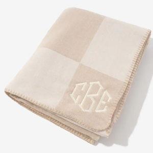 Monogrammed Checkered Blanket