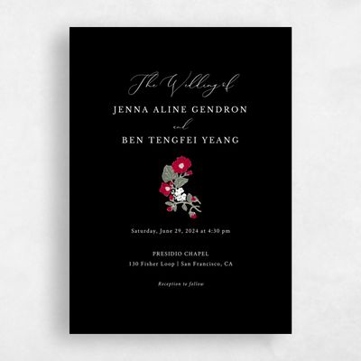 Black Wedding Invitation - Brighton Classic