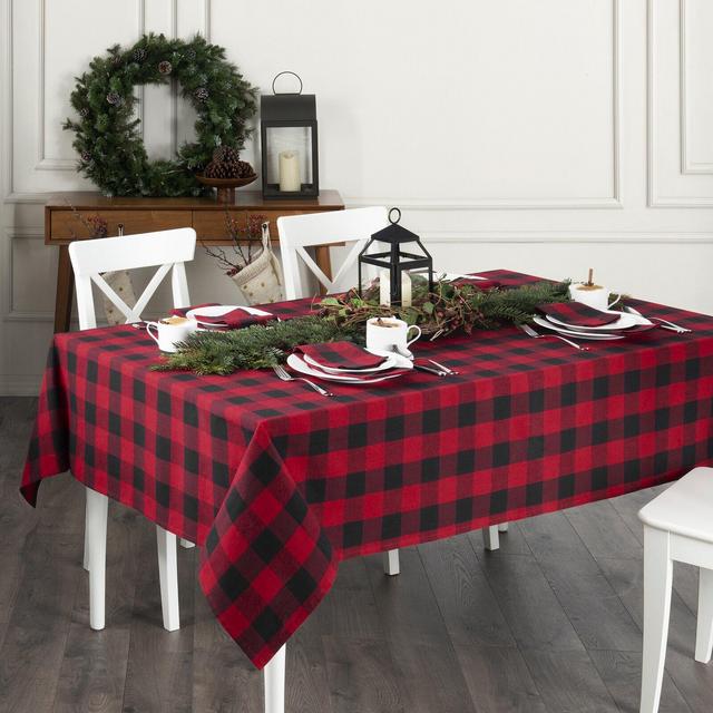 Plaid 100% Cotton Christmas Tablecloth