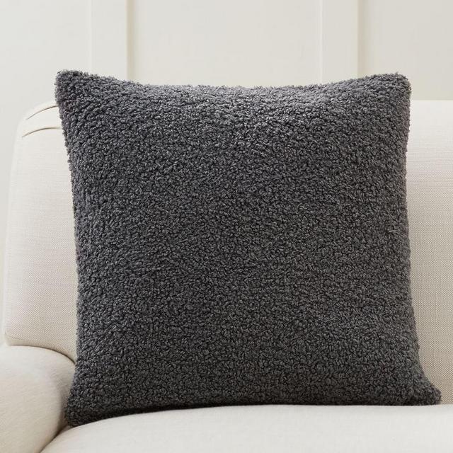 Faux Fur Teddy Pillow Cover, 20 x 20", Mineral Blue