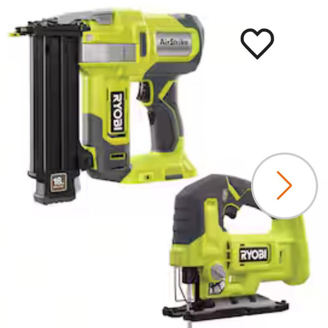 Ryobi ONE+ 18V 18-Gauge Cordless AirStrike Brad Nailer with Cordless Multi-Tool
