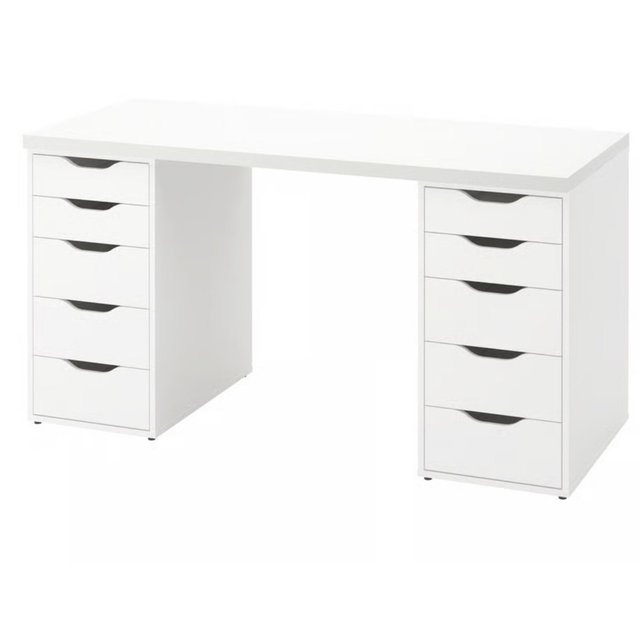 LAGKAPTEN / ALEX Desk - white 55 1/8x23 5/8 "