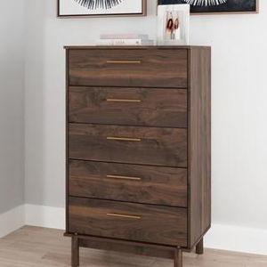 (2) Ashley Furniture Calverson 5-Drawer Chests