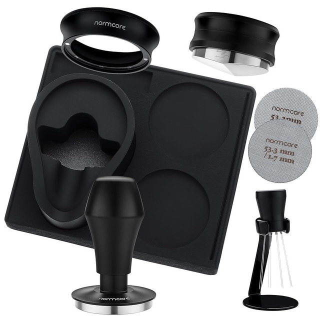 Normcore 53.3mm 7-in-1 Compact Barista Kit: Coffee Tamper, Distributor Tool, WDT with Stand, Dosing funnel, Puck Screen, Tamping Mat, Portafilter Stand, Barista Essentials Kit for Breville Sage 54mm