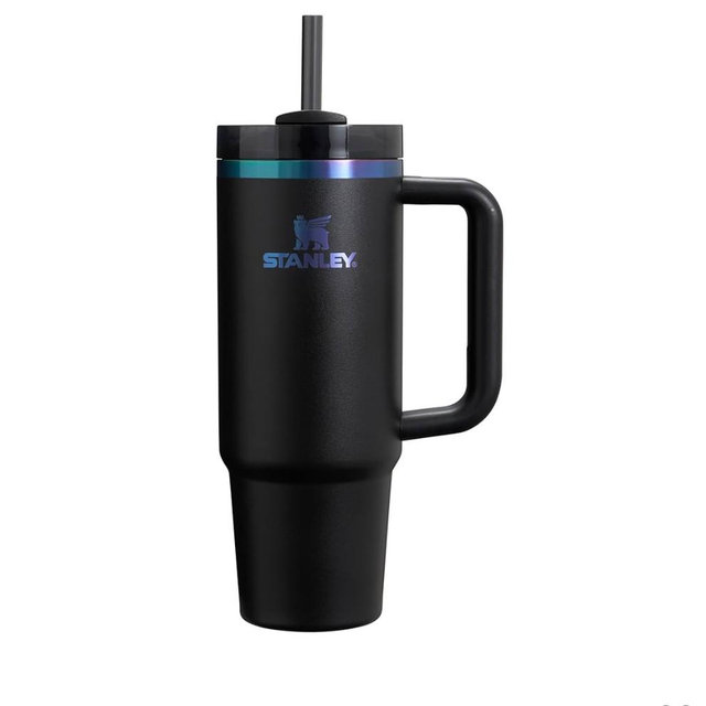 Stanley Quencher H2.0 Tumbler with Handle and Straw 30 oz | Flowstate 3-Position Lid | Cup Holder Compatible for Travel | Insulated Stainless Steel Cup | BPA-Free | Black Chroma