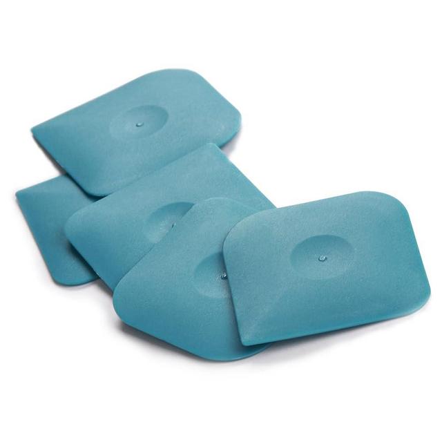 Blue Pan Scraper Dish Scraper Tool Set, 5 Pack Plastic Pot Scraper Food Scraper Nylon Non-Scratch Scraper, Cast Iron Skillet Scraper Grease Burnt Food Cleaning Scraper, Kitchen Plastic Scraper