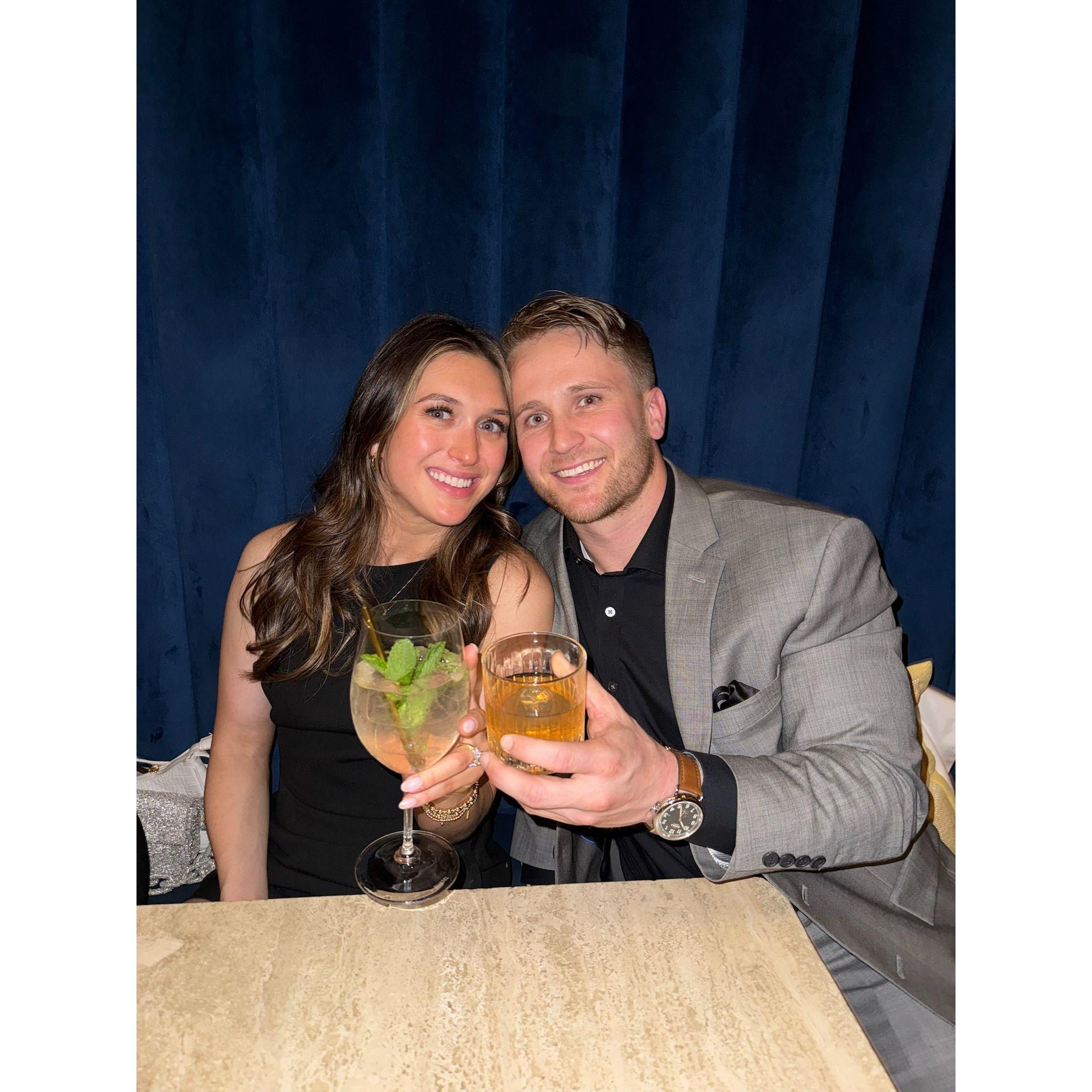 Post engagement celebration with family and friends