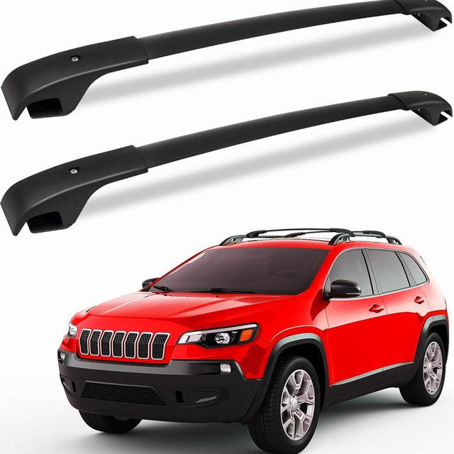 FengYu Roof Rack Cross Bars Compatible with Jeep Cherokee 2014-2023 Aluminum Crossbars Rails Cargo Rooftop Ski Basket Luggage Rack Carrier