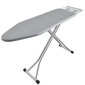 Ironing Board, Heat Resistant Cover Iron Board with Steam Rest, Non-Slip Foldable Ironing Stand. Heavy Sturdy Metal Frame Legs Iron Stand(13 * 34 * 53 Inches) (Silver Gray)