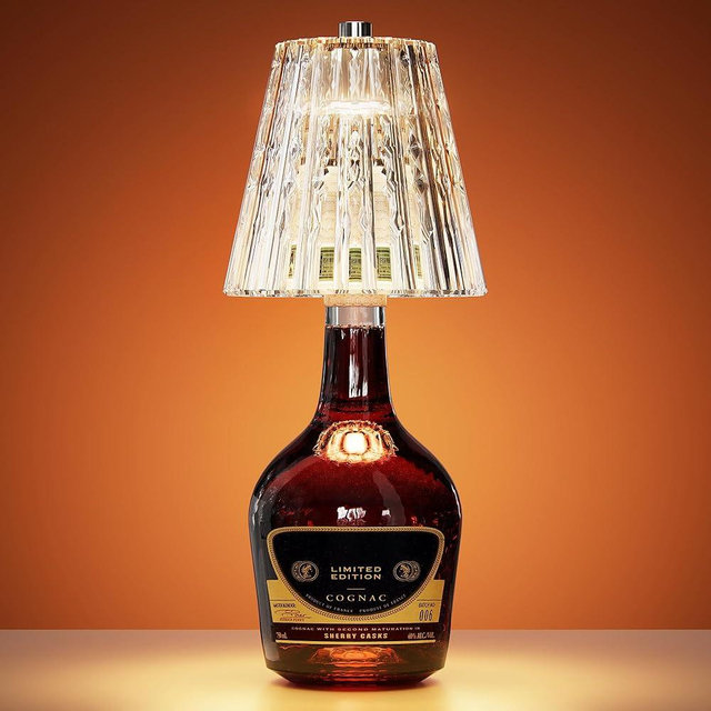 ONLYWIN Wireless Bottle Lamp USB Rechargeable with Crystal Lampshade, 3-Color Touch Control Bottle Light Smooth Dimming, Wine Bottle Lamp for Bar Décor, Home, Kitchen & Party Lighting, 1-Pack