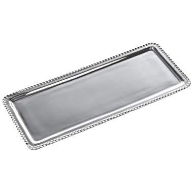 Mariposa 3919 Beaded Long Tray, One Size, Silver
